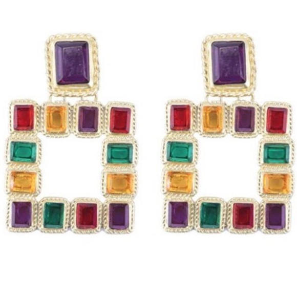 Fashion Nova Colorful Gemstone Earrings - Picture 3 of 11